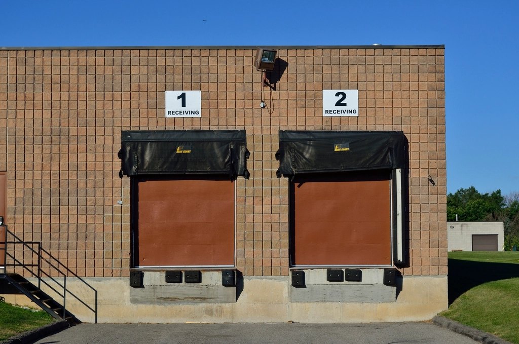 Warehouse loading dock exterior view